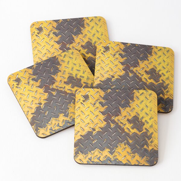 Item preview, Diamond plate with worn yellow color. designed and sold by Luggnagg.