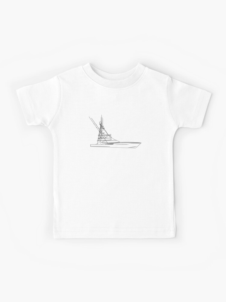 Sport Fishing Boat Sketch | Kids T-Shirt