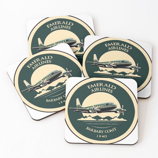 Item preview, From our Retro Vintage Travel Collection “Emerald Airlines Barbary Coast 1940” designed and sold by Powercat Graphic Arts.