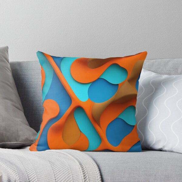 Item preview, Orange and blues abstract art  designed and sold by Roxburylane.