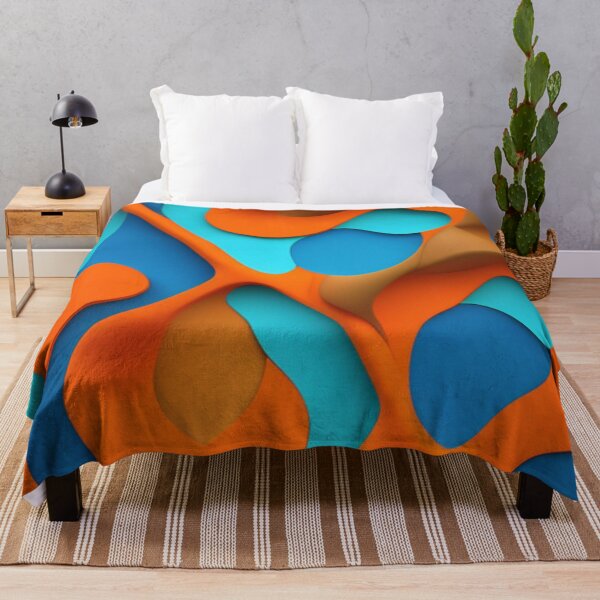 Item preview, Orange and blues abstract art  designed and sold by Roxburylane.