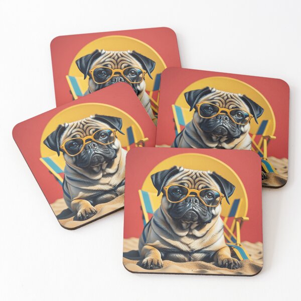 Item preview, Pug Life: Beachside Cool in Shades designed and sold by AriaMarliART.