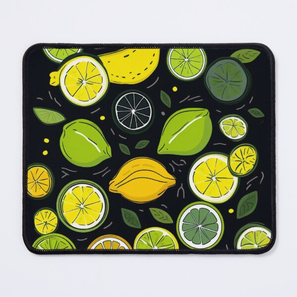 Item preview, Lemons, lemon halves on black background – FRUITS PATTERN 01 designed and sold by MadamPaperHazel.