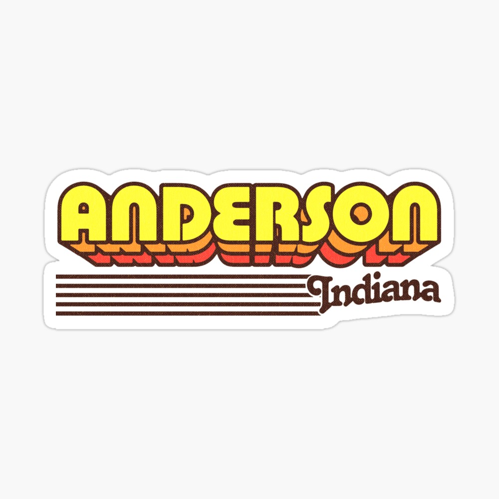 Anderson, Indiana | Retro Stripes Sticker