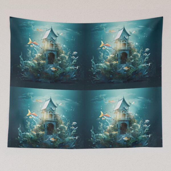 Item preview, Underwater Castle Magic: Aqua Allure Tee designed and sold by AdiRemba.