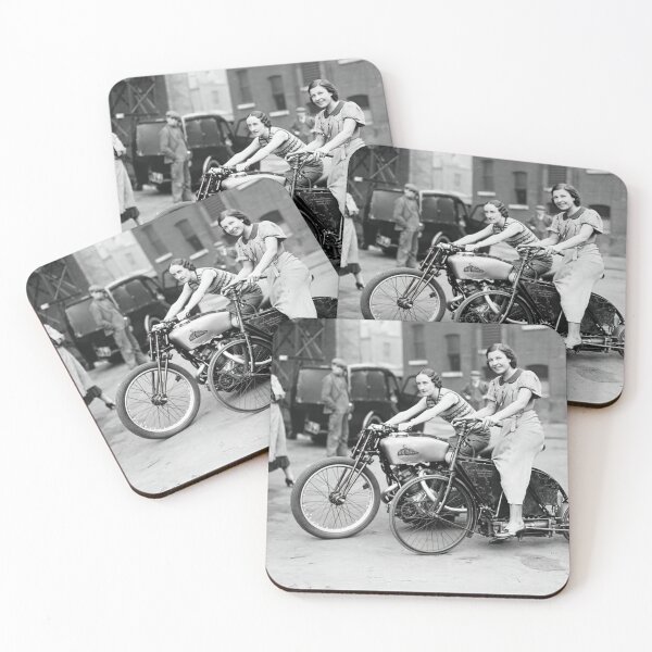Item preview, Vintage 1930 Girls Women New Imperial Motorcycle Motorbike Photography designed and sold by Maljonic.