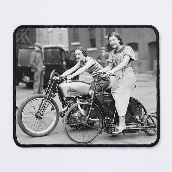 Item preview, Vintage 1930 Girls Women New Imperial Motorcycle Motorbike Photography designed and sold by Maljonic.