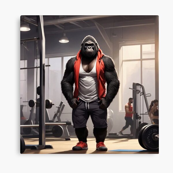 Strong ape gorilla gym workout bodybuilding fitness sport  Canvas