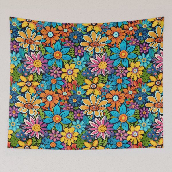 Item preview, Hippie Flowers Pattern designed and sold by Ellimade.