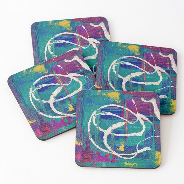 Item preview, Glitch, Teal, blue, pink & yellow abstract painting  designed and sold by IICents.