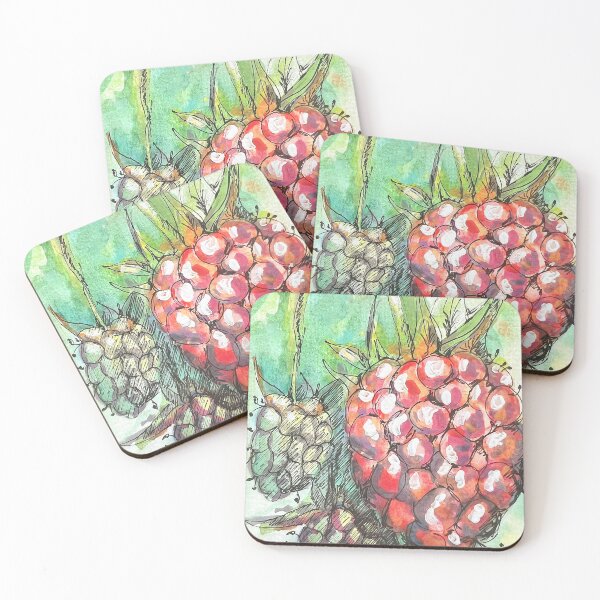 Item preview, Raspberry watercolors designed and sold by Sansaranna.