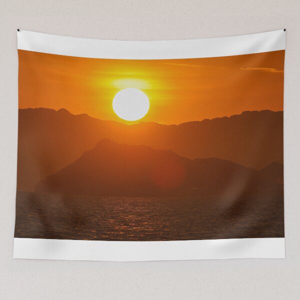 Item preview, Sun setting at sunset behind Tiburon Island in the Kino Sea and Punta Chueca Sonora Mexico designed and sold by photo1979.