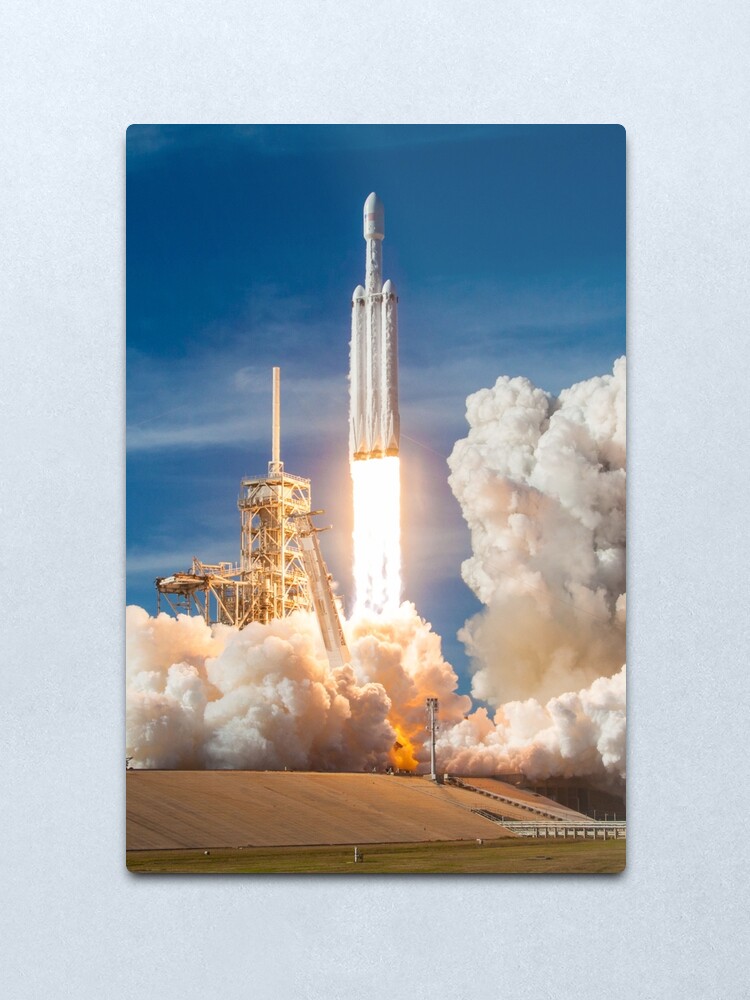 Alternate view of SpaceX Falcon Heavy Liftoff (8K resolution) Metal Print