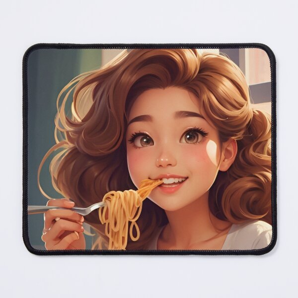 Item preview, girl eating spaghetti art designed and sold by Abdalla Hussein.