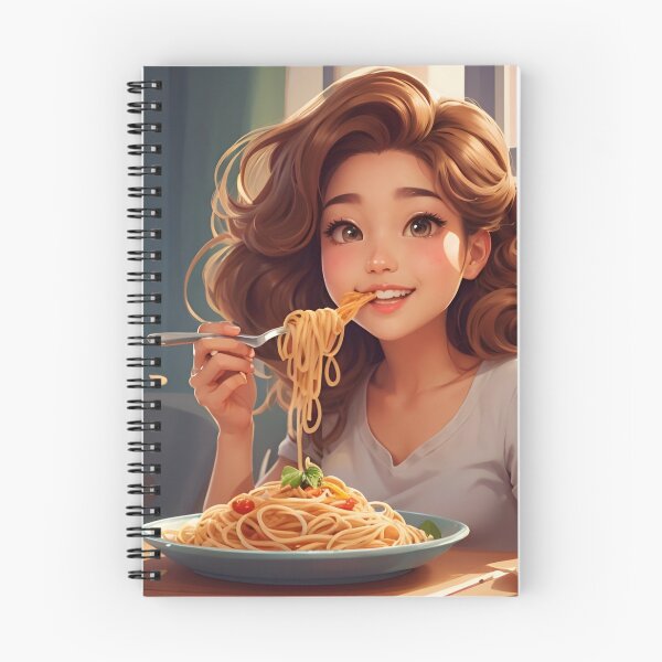 Item preview, girl eating spaghetti art designed and sold by Abdalla Hussein.