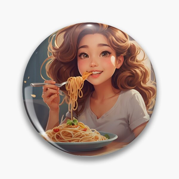 Item preview, girl eating spaghetti art designed and sold by Abdalla Hussein.