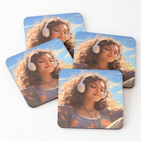 Item preview, a girl listening music in a sunny day designed and sold by toaderbogdan88.