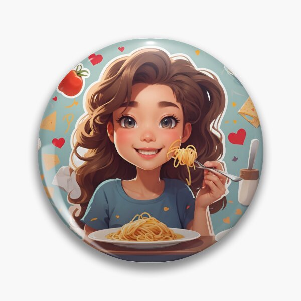 Item preview, girl eating spaghetti art designed and sold by Abdalla Hussein.