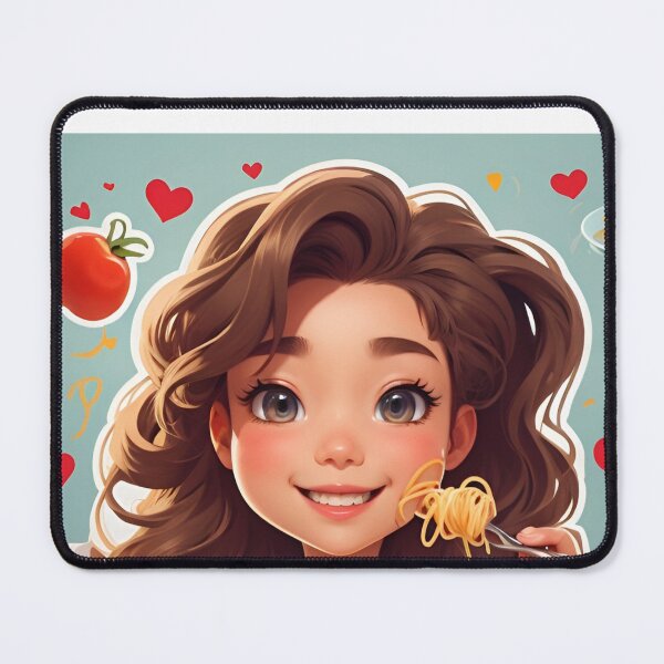 Item preview, girl eating spaghetti art designed and sold by Abdalla Hussein.
