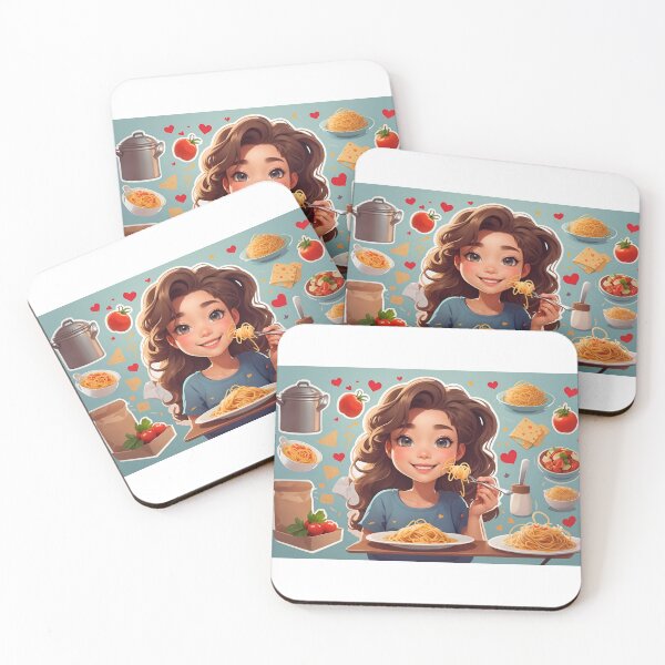Item preview, girl eating spaghetti art designed and sold by Abdalla Hussein.