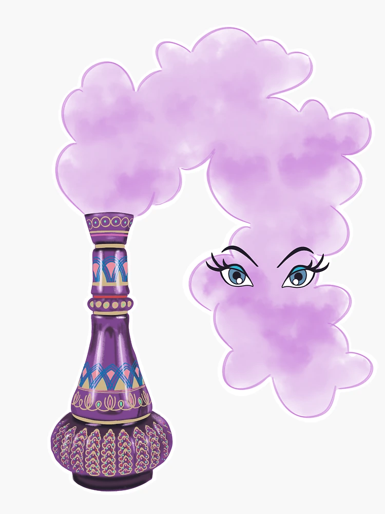 I Dream of Jeannie - Jeannie Bottle with smoke and eyes Sticker