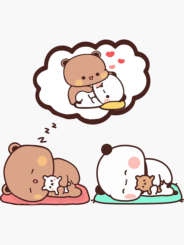 &ldquo;Panda And Brownie Bear Couple&rdquo; Sticker for Sale by STOREMUZAN | Redbubble