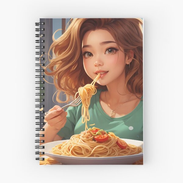 Item preview, girl eating spaghetti art designed and sold by Abdalla Hussein.