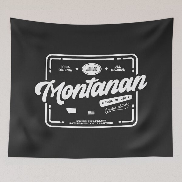 Item preview, Original Montanan White Stamp Fun and Cool Vintage Print designed and sold by semisoberme.