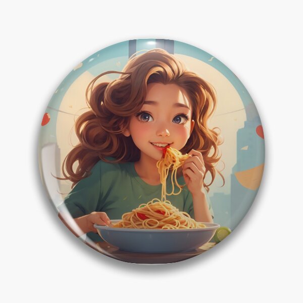 Item preview, girl eating spaghetti art designed and sold by Abdalla Hussein.