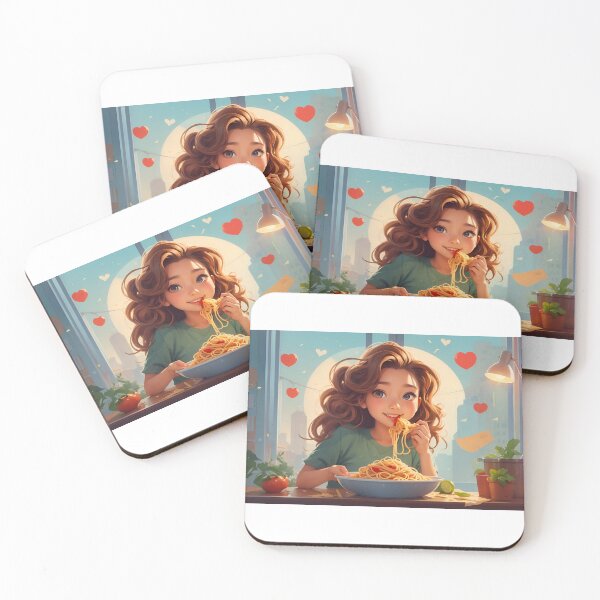 Item preview, girl eating spaghetti art designed and sold by Abdalla Hussein.