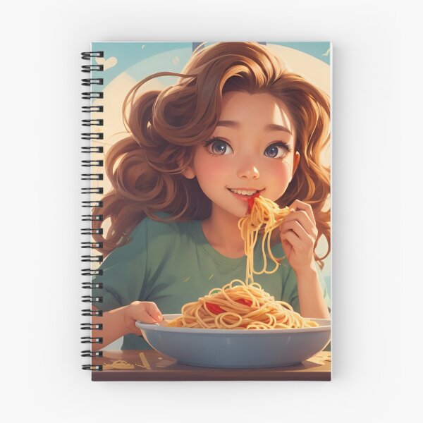 Artikelvorschau, Mädchen isst Spaghetti-Kunst entworfen und verkauft von Abdalla Hussein.