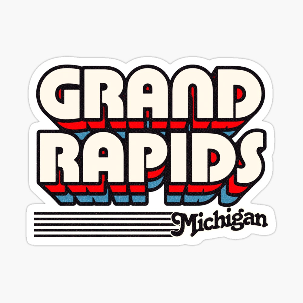 Grand Rapids, Michigan | Retro Stripes Sticker