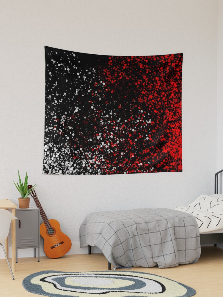 Red black and online white tapestry