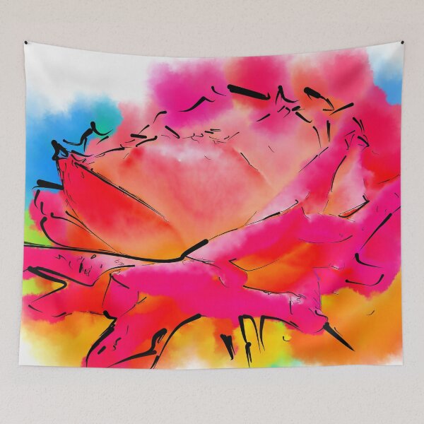 Item preview, Pink and Orange Rose In Abstract Watercolor designed and sold by KirtTisdale.