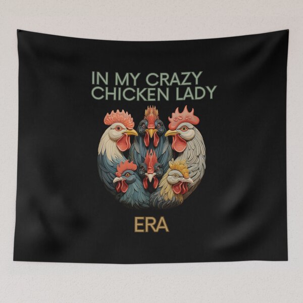 Item preview, Quirky Retro In My Crazy Chicken Lady Era | Vintage Poultry Lover Art designed and sold by The Whimsical Homestead.