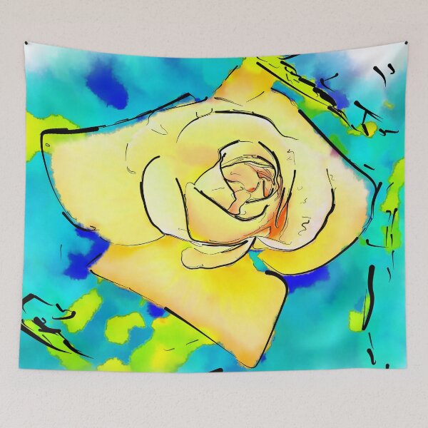 Item preview, Yellow Rose Bud In Abstract Watercolor designed and sold by KirtTisdale.