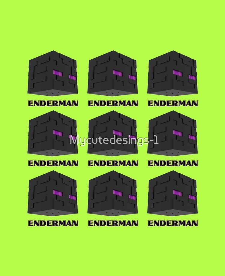 Enderman character on blue background