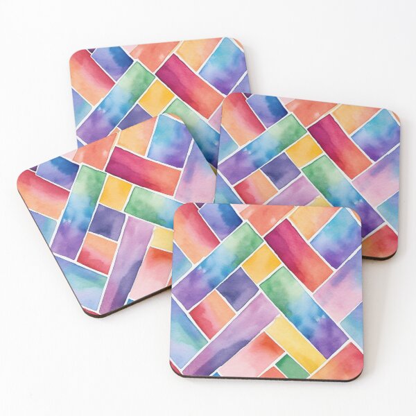 Item preview, Colorful Watercolor Tile and Brick Layer Pattern designed and sold by ColorfulVanilla.