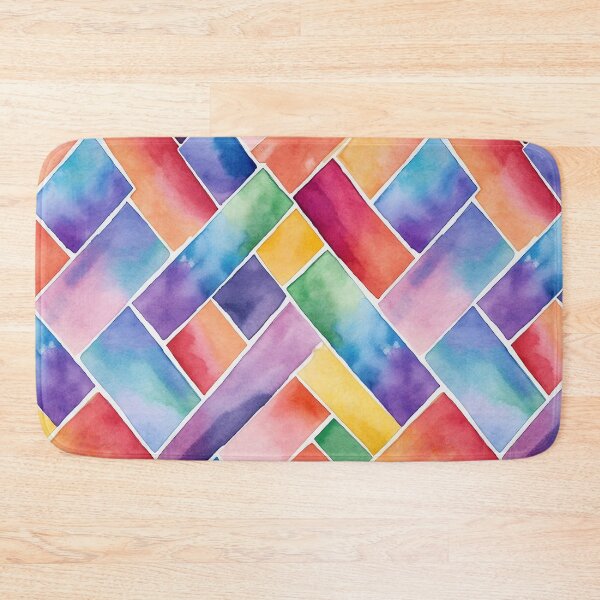 Item preview, Colorful Watercolor Tile and Brick Layer Pattern designed and sold by ColorfulVanilla.