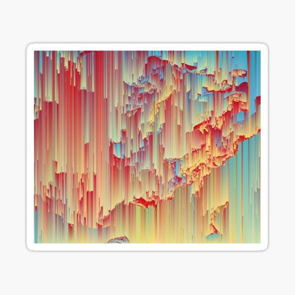 Happy Rain - Glitchy Abstract Sticker