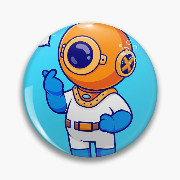 Item preview, Love Underwater: Cute Diver with Korean Love Heart Sign - Cartoon Vector Illustration designed and sold by hjian8219.