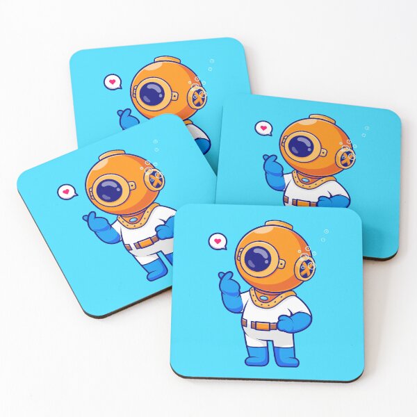 Item preview, Love Underwater: Cute Diver with Korean Love Heart Sign - Cartoon Vector Illustration designed and sold by hjian8219.