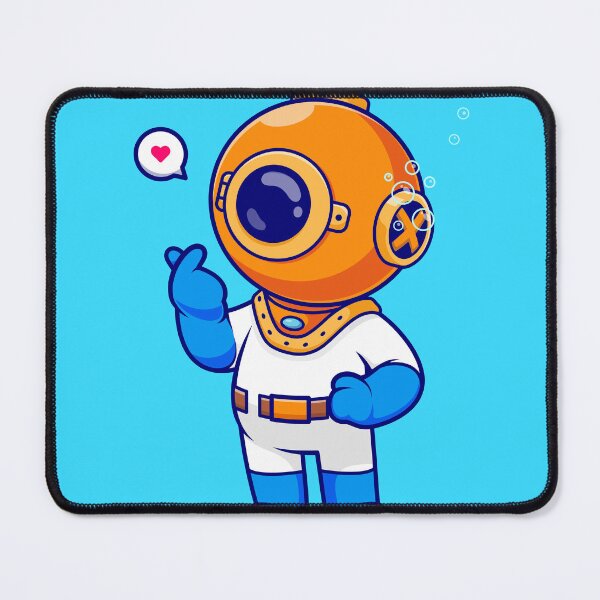 Item preview, Love Underwater: Cute Diver with Korean Love Heart Sign - Cartoon Vector Illustration designed and sold by hjian8219.