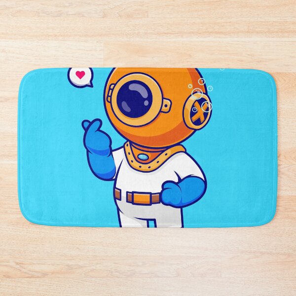Item preview, Love Underwater: Cute Diver with Korean Love Heart Sign - Cartoon Vector Illustration designed and sold by hjian8219.