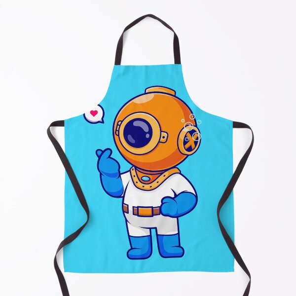 Item preview, Love Underwater: Cute Diver with Korean Love Heart Sign - Cartoon Vector Illustration designed and sold by hjian8219.