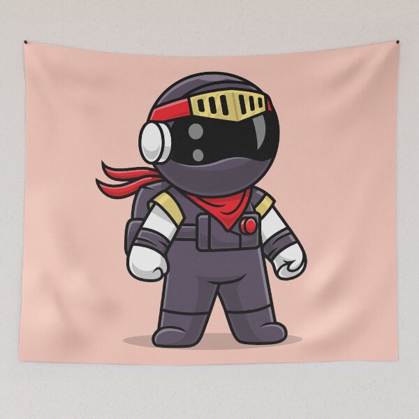 Item preview, Cosmic Ninja: Cute Astronaut Ninja - Cartoon Vector Illustration designed and sold by hjian8219.