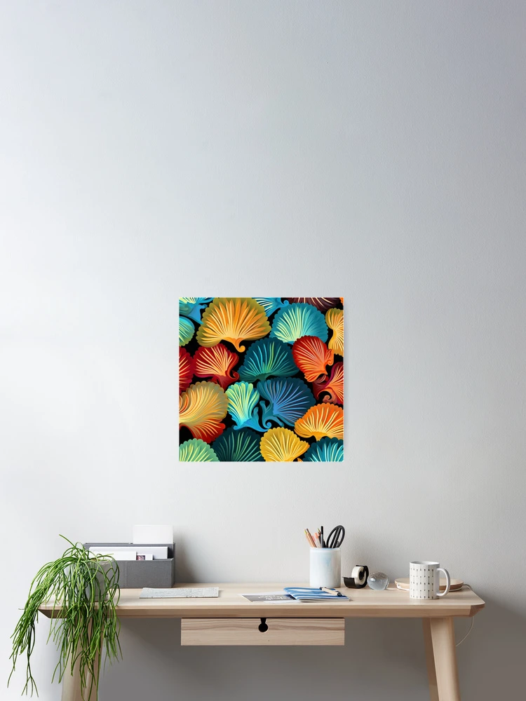 Thumbnail 2 of 3, Poster, Colorful Shell Pattern designed and sold by Myra365Art.