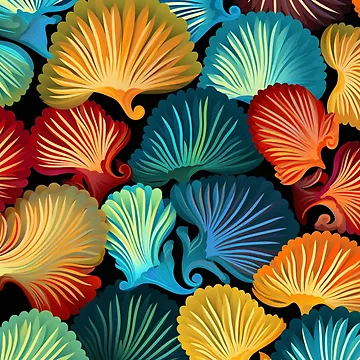 Artwork thumbnail, Colorful Shell Pattern by Myra365Art