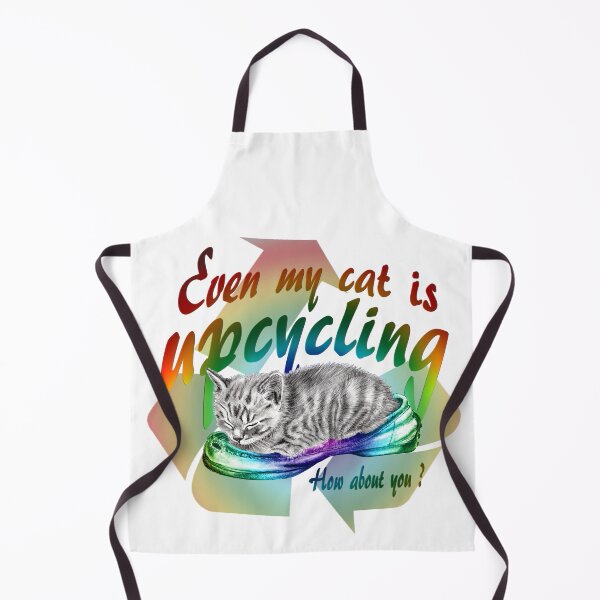 Item preview, Sleeping kitten in old shoe - graphite version, Upcycling text in English colorized rainbow 1 designed and sold by SylvieG18.