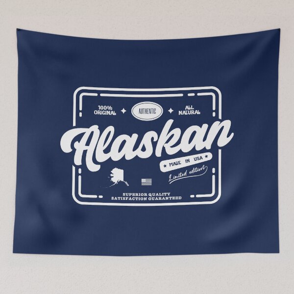 Item preview, Authentic Alaskan Cool and Fun Alaska Resident White Stamp Vintage Print designed and sold by semisoberme.